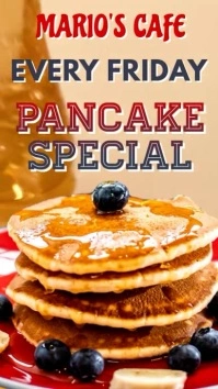 Breakfast Pancake Instagram Video Template Pantalla Digital (9:16)