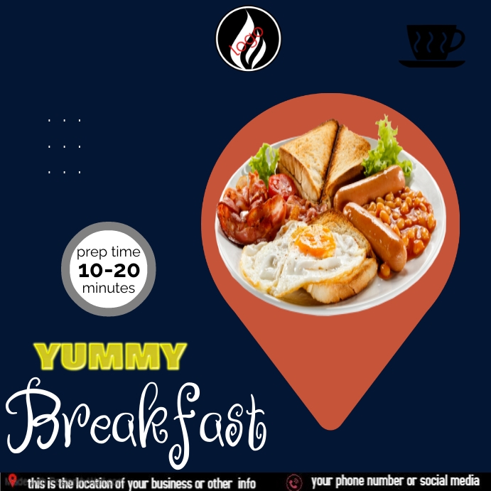 Breakfast poster Instagram-opslag template