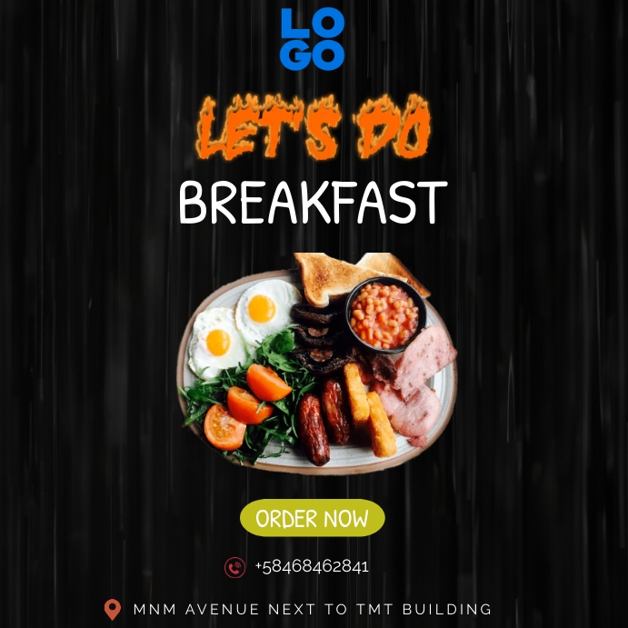Break Fast Poster Breakfast poster Template | PosterMyWall