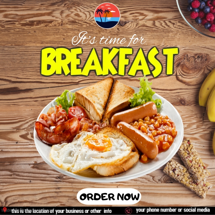 Breakfast poster Template | PosterMyWall