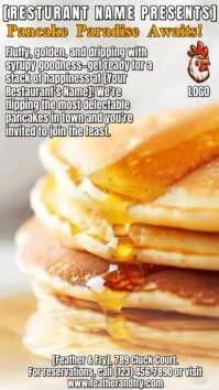 breakfast Restaurant Flyer, pancakes Instagram Story template