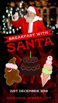 Breakfast santa on christmas instagram story video template