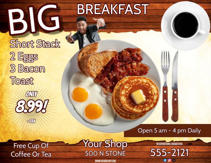 Copy of Breakfast special flyer ad | PosterMyWall