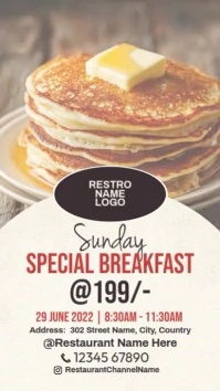 Breakfast Sunday Menu Display Template
