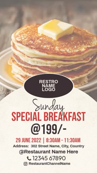 Breakfast Sunday Menu Display Template | PosterMyWall