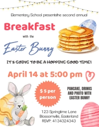 Breakfast with Easter Bunny flyer printable template