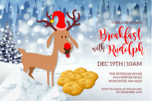 Breakfast With Rudolph Invitation Etiket template