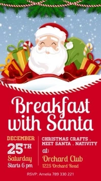 Breakfast with Santa, Christmas Historia de Instagram template