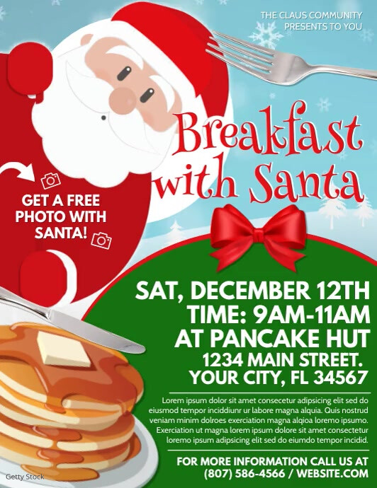 BREAKFAST WITH SANTA Template PosterMyWall