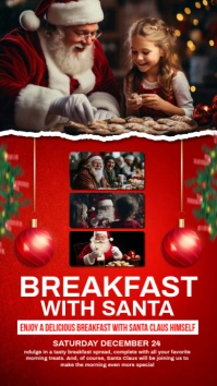 Breakfast with santa Instagram Story template