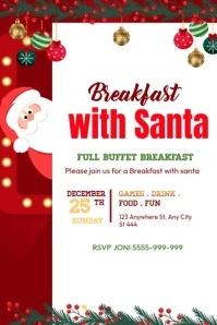 Breakfast with Santa Плакат template