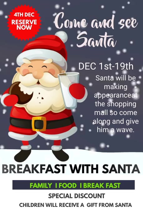 Breakfast With Santa Template PosterMyWall