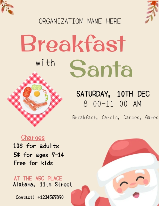 Breakfast With Santa Template PosterMyWall