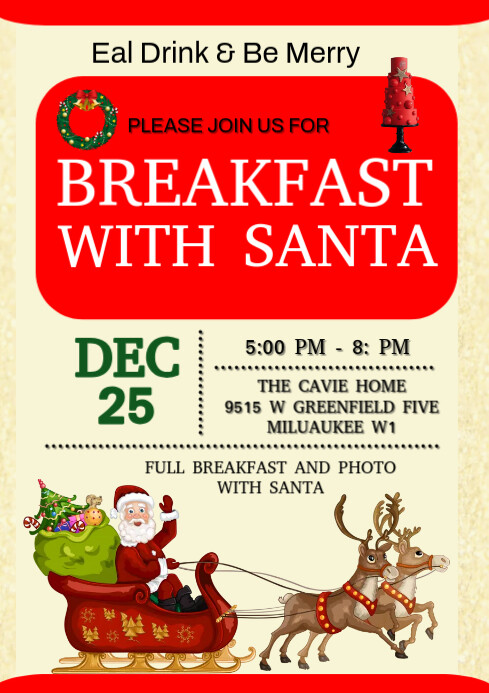 Breakfast With Santa Template PosterMyWall