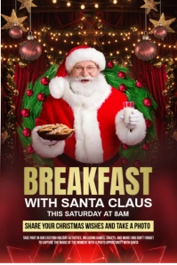 Breakfast with santa Poster template