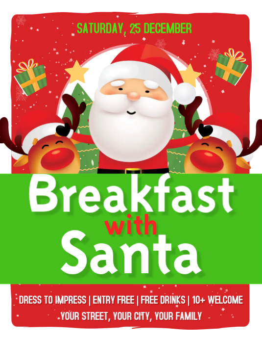 Breakfast With Santa Løbeseddel (US Letter) template