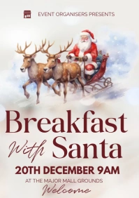 BreakFast with Santa Flyer A3 template