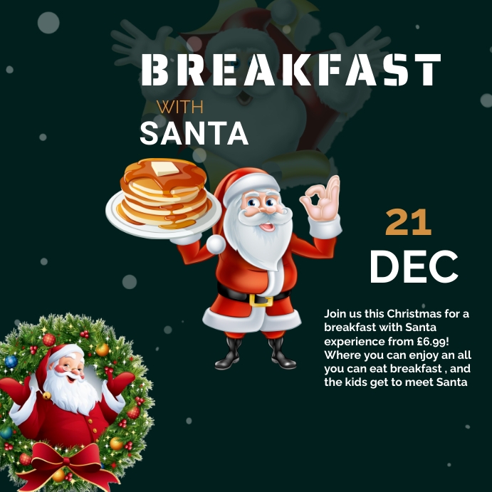 Breakfast With Santa flyers Message Instagram template