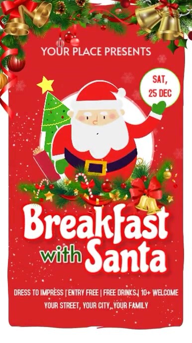 Breakfast With Santa Instagram Story template