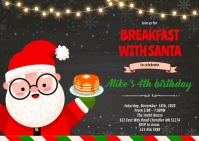 Breakfast with Santa party invitation A6 template