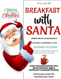 breakfast with santa poster Pamflet (VSA Brief) template