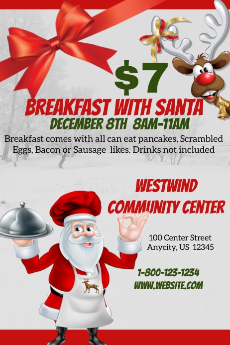 Breakfast With Santa Template PosterMyWall