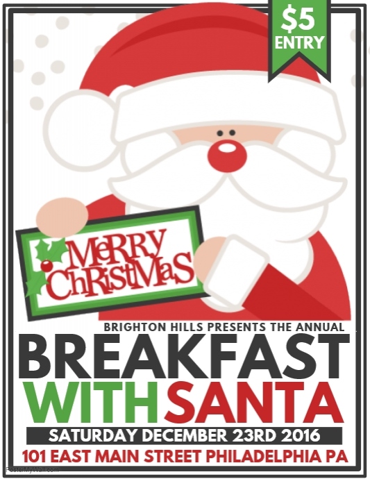 Breakfast with Santa Template | PosterMyWall