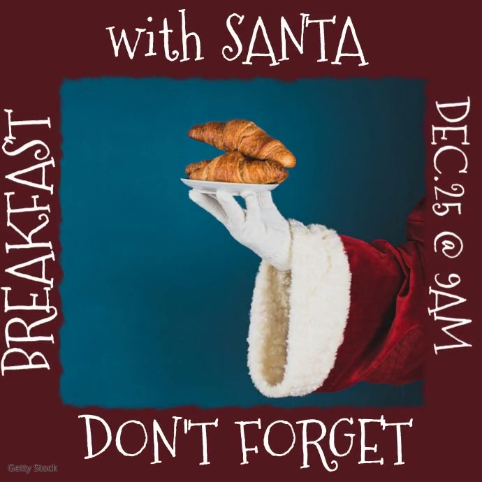 Breakfast with Santa SOCIAL MEDIA Template Publicação no Instagram