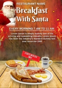 BREAKFAST with Santa video A4 template
