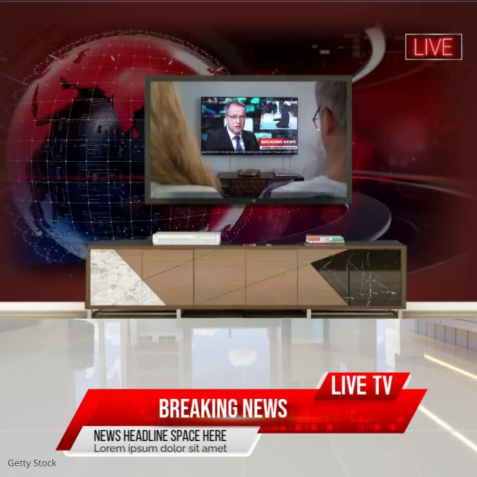 breaking news live TV square Template | PosterMyWall