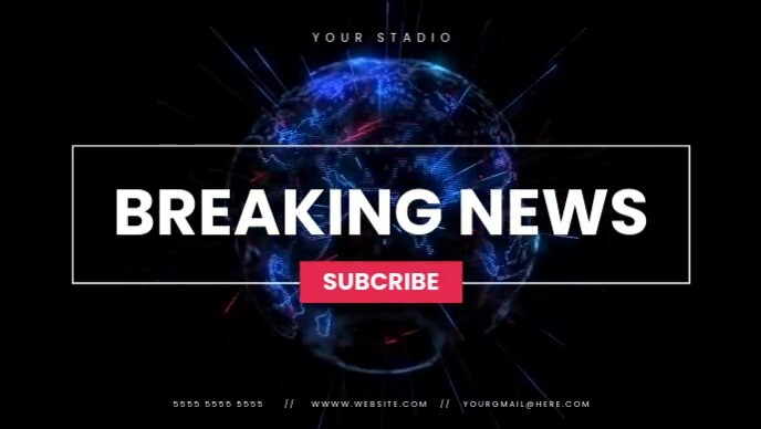 Breaking News Video Youtube Thumbnail template