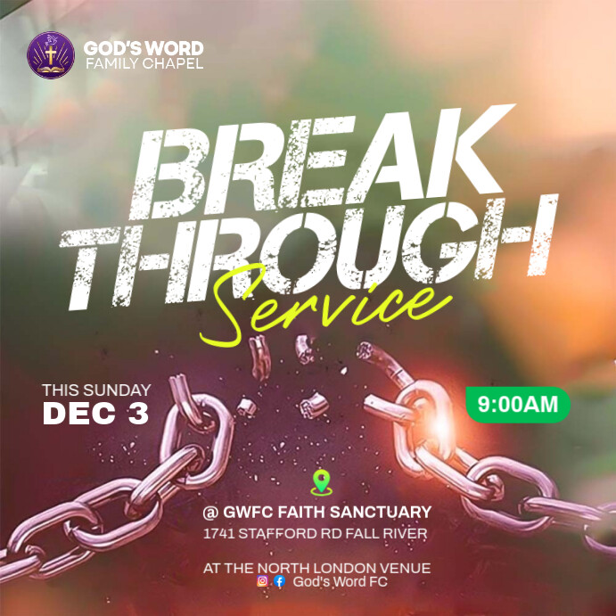 Copy of Breakthrough service church flyer | PosterMyWall