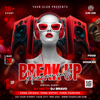 Breakup Hangover Party Flyer Publicación de Instagram template