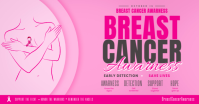 สีแดง Breast Cancer Awareness delt Facebook-billede Template