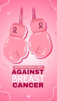 breast cancer, pink ribbon day Digital Display (9:16) template