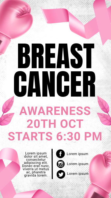 breast cancer, pink ribbon day Template | PosterMyWall