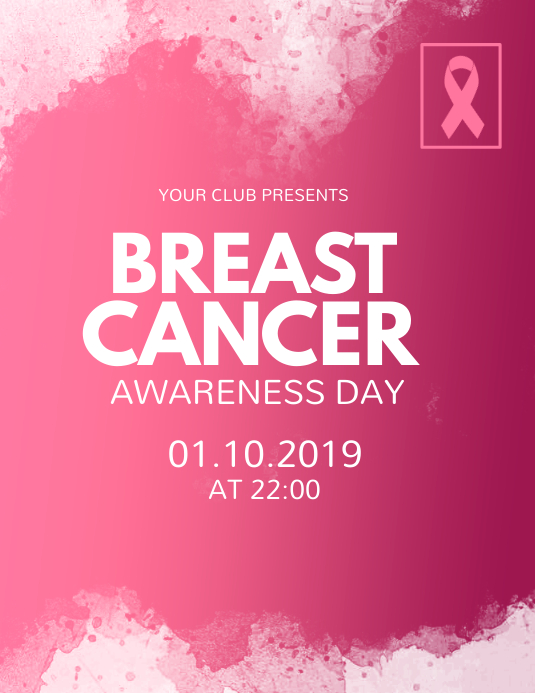 Copy of breast cancer, pink ribbon day | PosterMyWall