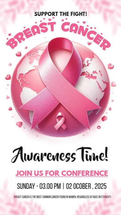 breast cancer, breast cancer awareness, event Instagram Story template