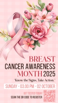 breast cancer, breast cancer awareness, event Instagram Story template