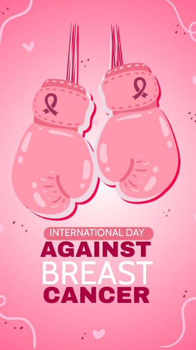 breast cancer, pink ribbon day Ekran reklamowy (9:16) template