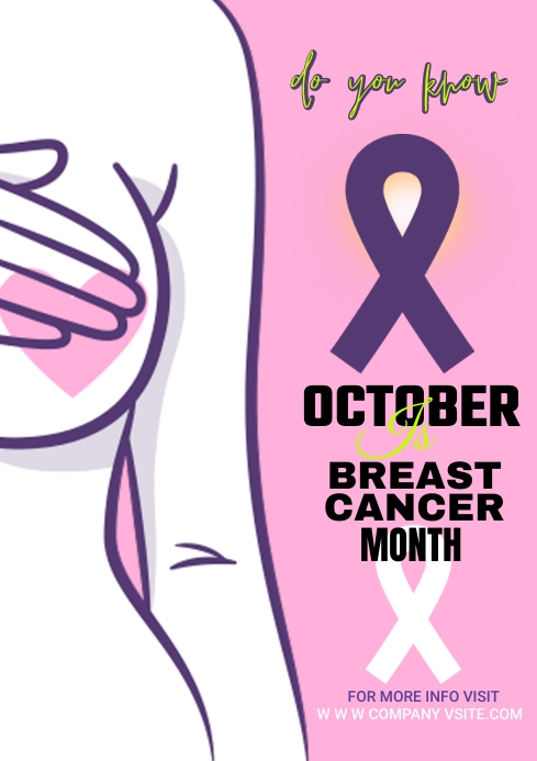 breast cancer ad design template A4