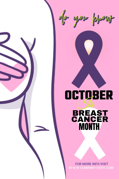 breast cancer ad design template Banner 4' × 6'