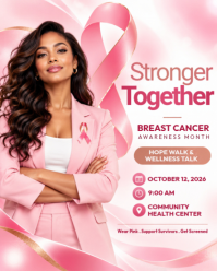 Pink Breast Cancer Awareness Instagram Portrait Template