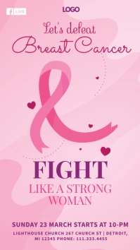 Breast Cancer Awareness Banner Digital Display (9:16) template