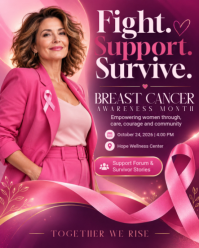 Rose Breast Cancer Awareness Instagram Portrait Template