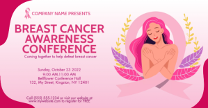 Pink Breast Cancer Awareness Conference ปกอีเวนต์บน Facebook Template