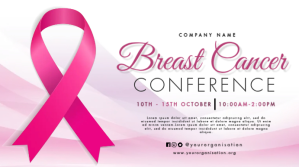 White Breast Cancer Conference Pantalla Digital Template