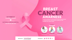 Red Breast Cancer Awareness Twitter-opslag Template