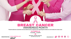 白色 Breast Cancer Awareness Twitter-opslag Template