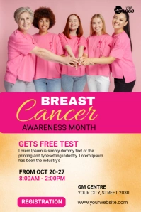 Breast Cancer Awareness Event Poster Tumblr Graphic template